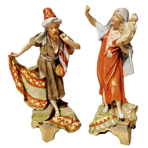 8 - A pair of Royal Dux Bohemia porcelain figures (2)