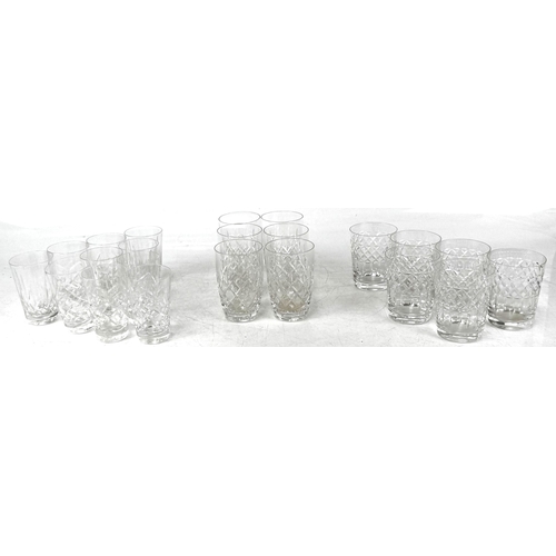 9 - A selection of glass/crystal items including tumbler glasses, jugs and bowls (a lot).