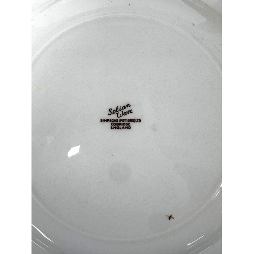 10 - A vintage Solian ware six person dinner service, with assorted serving dishes (a lot)