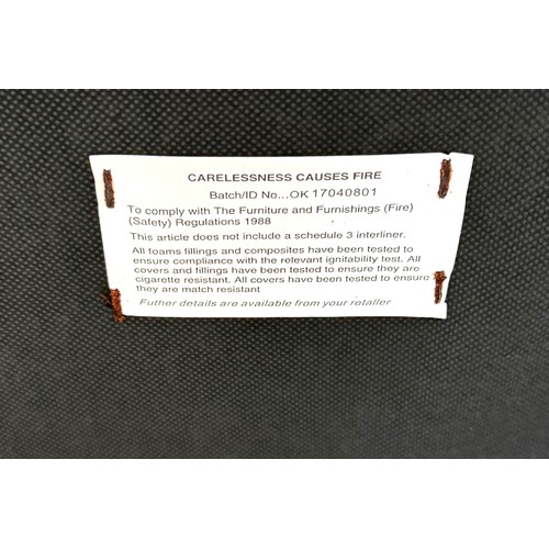 13 - A contemporary cantilever dining chair in faux leather upholstery; also a dining chair with cream fa... 