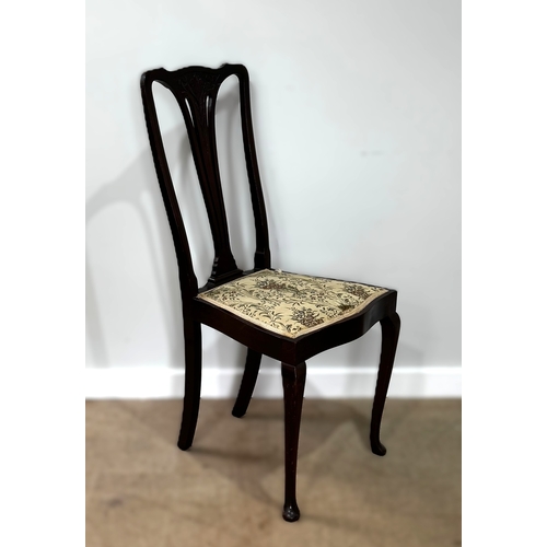 19 - A set of four Queen Anne style dining chairs; and four vintage dining chairs (8)
