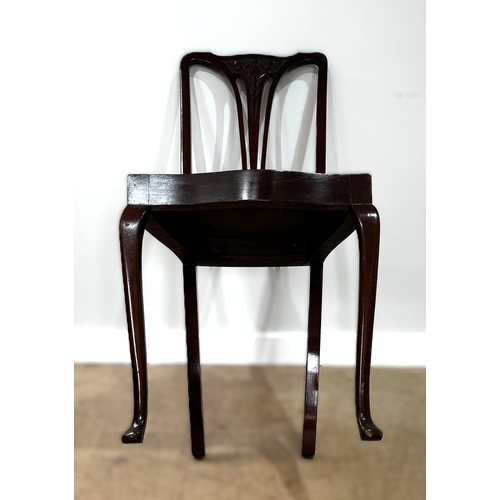 19 - A set of four Queen Anne style dining chairs; and four vintage dining chairs (8)