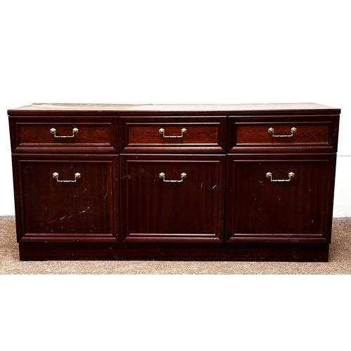 23 - Modern furniture, including a Sutherland style drop leaf table and a side cabinet (2).Table; 73cm,15... 