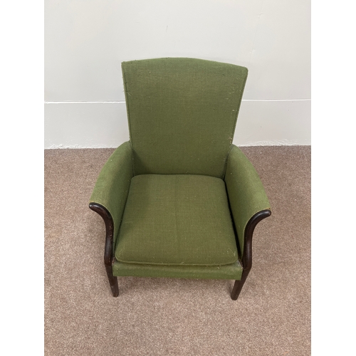 24 - Various, including a modern green upholstered armchair; together with another chair and a Corby trou... 