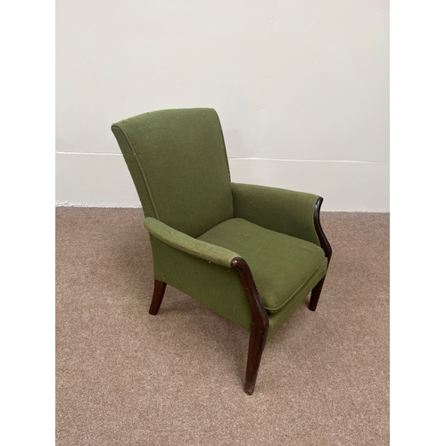 24 - Various, including a modern green upholstered armchair; together with another chair and a Corby trou... 