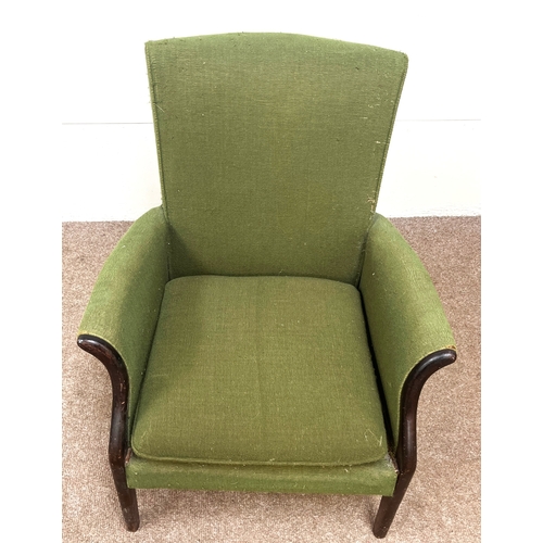 24 - Various, including a modern green upholstered armchair; together with another chair and a Corby trou... 