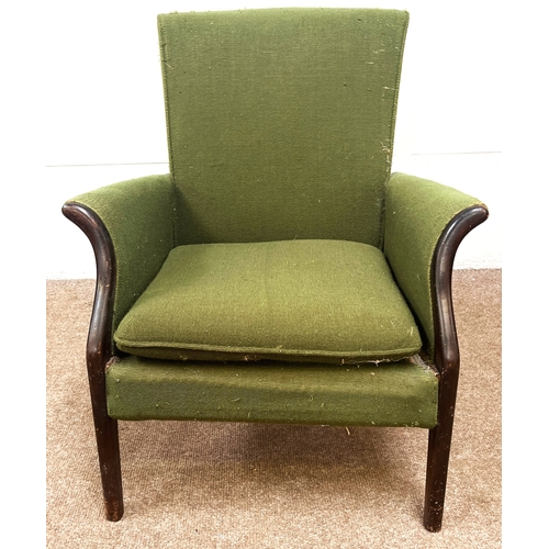 24 - Various, including a modern green upholstered armchair; together with another chair and a Corby trou... 