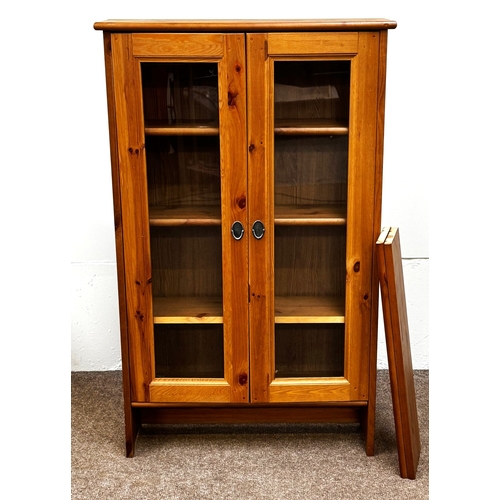 25 - Various furniture, including two modern chests of drawers; also a glass front bookcase and a small c... 