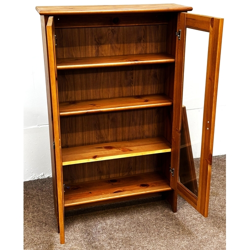 25 - Various furniture, including two modern chests of drawers; also a glass front bookcase and a small c... 