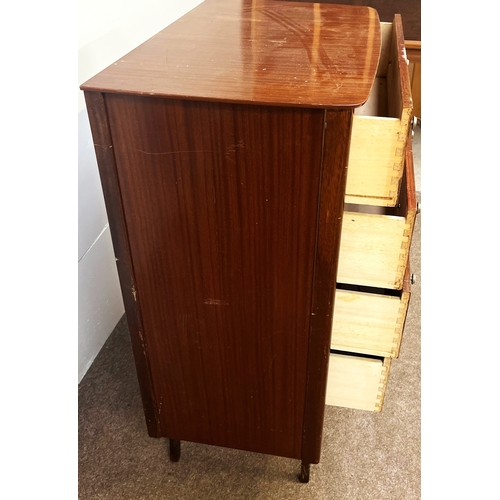 25 - Various furniture, including two modern chests of drawers; also a glass front bookcase and a small c... 
