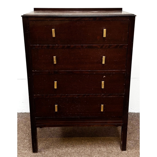 25 - Various furniture, including two modern chests of drawers; also a glass front bookcase and a small c... 
