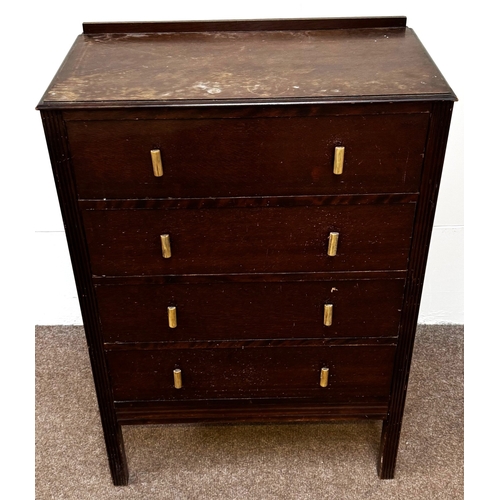 25 - Various furniture, including two modern chests of drawers; also a glass front bookcase and a small c... 