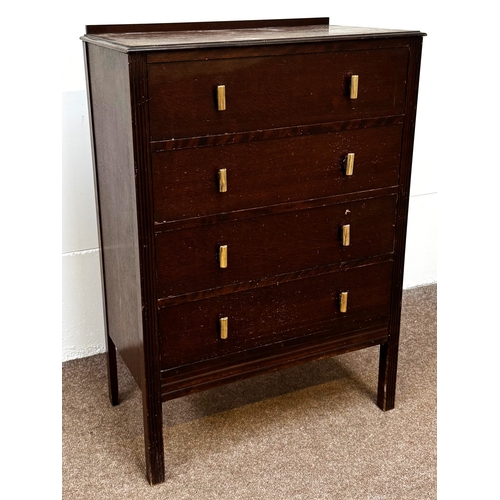 25 - Various furniture, including two modern chests of drawers; also a glass front bookcase and a small c... 