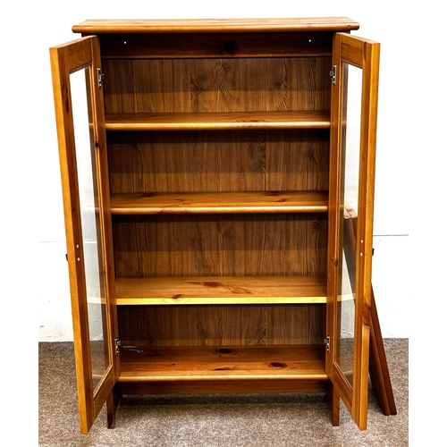 25 - Various furniture, including two modern chests of drawers; also a glass front bookcase and a small c... 