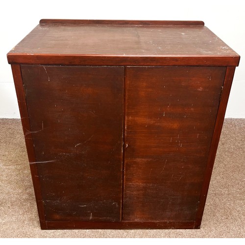 25 - Various furniture, including two modern chests of drawers; also a glass front bookcase and a small c... 
