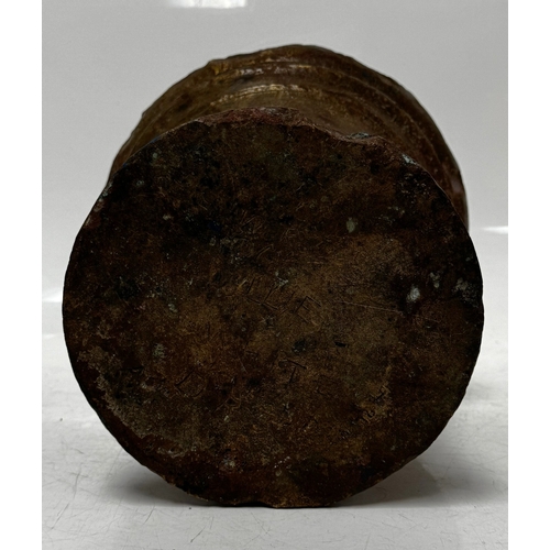 28 - A large bronze 17th century Mortar, probably English, of typical waisted form, plain including sligh... 