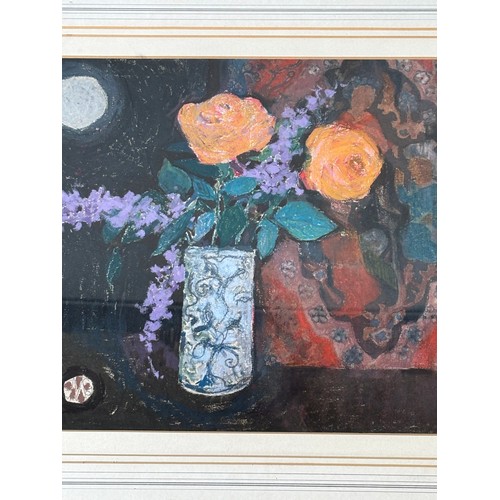 29 - Manner of PIERRE BONNARD, French (1867-1947) Still Life of Flowers in a Cylindrical Vasemixed media,... 