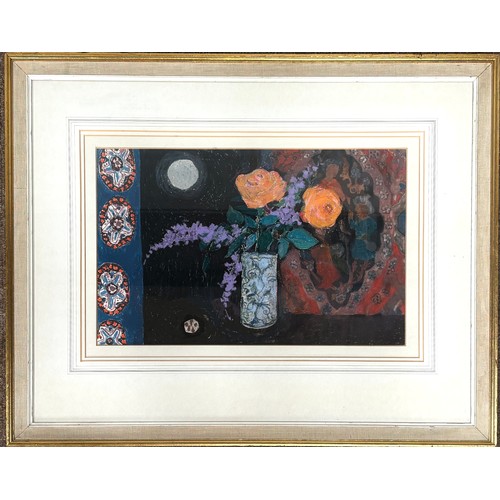29 - Manner of PIERRE BONNARD, French (1867-1947) Still Life of Flowers in a Cylindrical Vasemixed media,... 