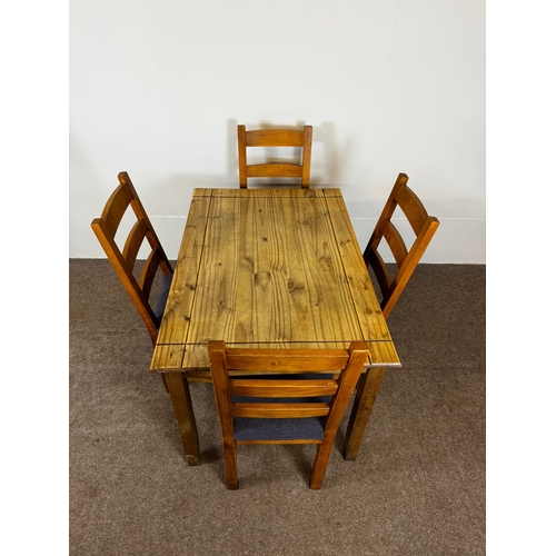 33 - Two modern café/ bar dining tables, together with seven ladder back chairs (9).