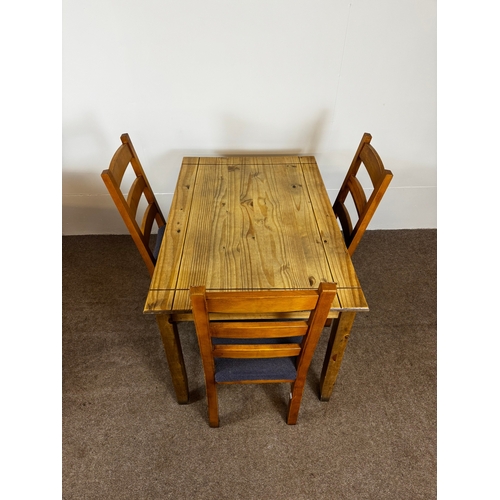 33 - Two modern café/ bar dining tables, together with seven ladder back chairs (9).