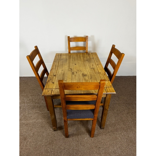 33 - Two modern café/ bar dining tables, together with seven ladder back chairs (9).