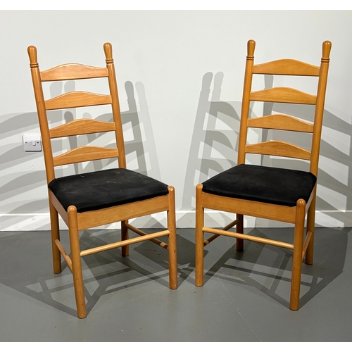 34 - Two modern writing tables and chairs. Long desk measures; 74cm high, 120cm width, 58cm depth; short ... 