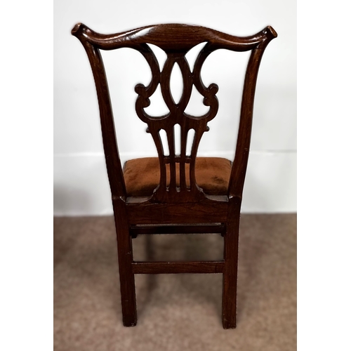 36 - Eight assorted dining chairs, mainly 19th century, including two with solid curved backs, lightly mo... 