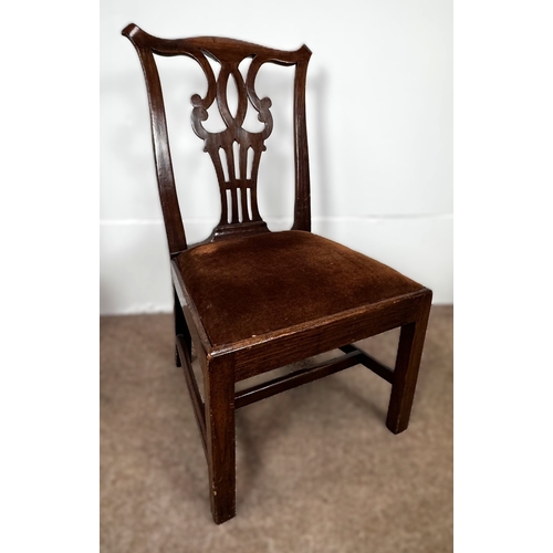 36 - Eight assorted dining chairs, mainly 19th century, including two with solid curved backs, lightly mo... 