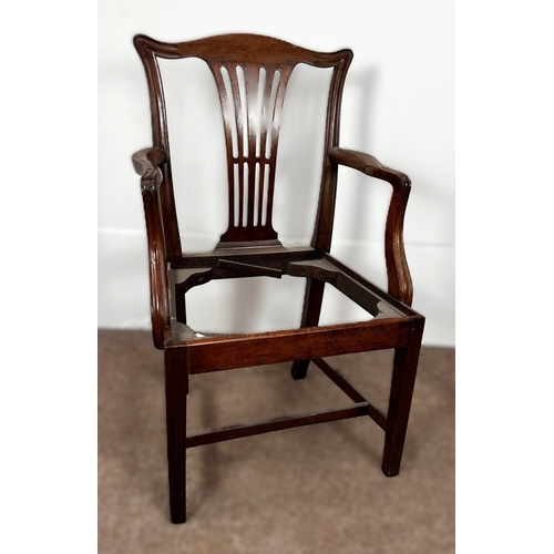 36 - Eight assorted dining chairs, mainly 19th century, including two with solid curved backs, lightly mo... 