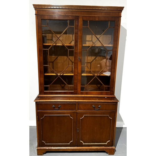 42 - A Georgian style reproduction display cabinet,  height 183cm length 102cm depth 42cm