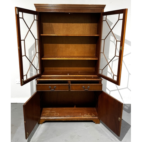 42 - A Georgian style reproduction display cabinet,  height 183cm length 102cm depth 42cm