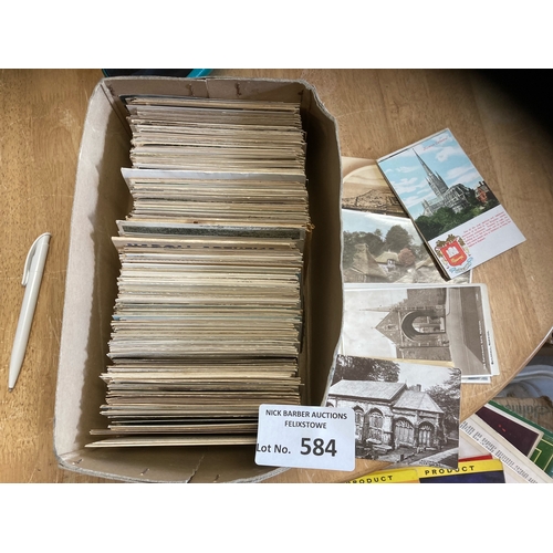 Postcards : A shoebox of older cards approx 500 - interesting lot
