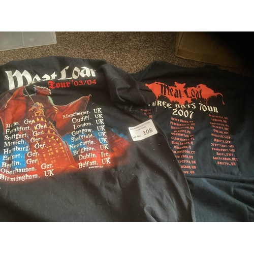 108 - Records : MEATLOAF - 2x tour t-shirts 2003/4 & 2007 both shirts in super condition