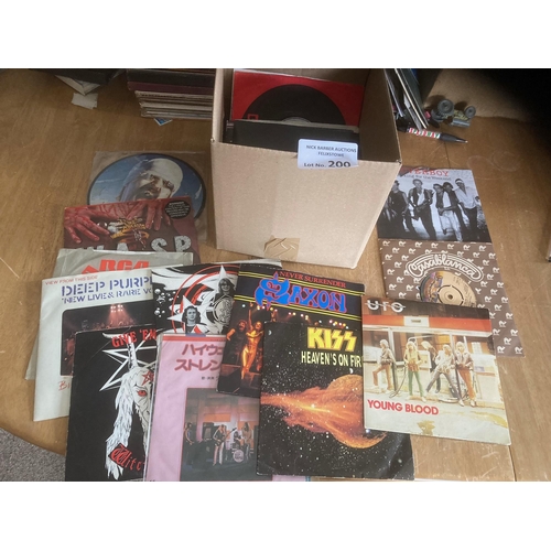 200 - Records : 20 Heavy Metal 45s including picture discs inc Scorpions, Wasp, Kiss etc