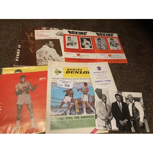 318 - Boxing : Muhammad Ali related fight programmes inc Fight II (6) plus prints & photo