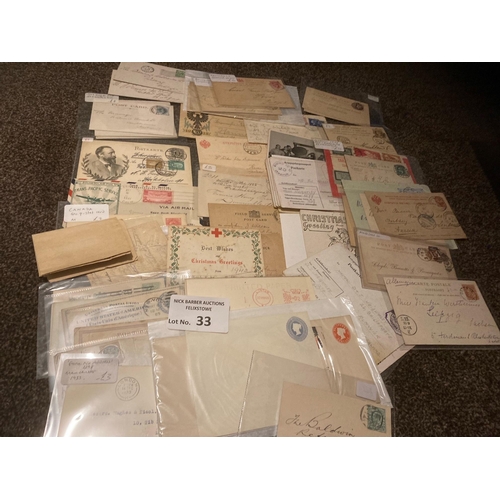 33 - Stamps : Nice lot of stamps - inc KGV controls plus many covers World/many censor etc - interesting ... 