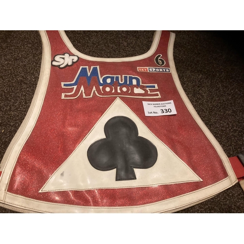 330 - Speedway : Belle Vue Aces Mann Motors early 1990s race jacket No. 6 - great item