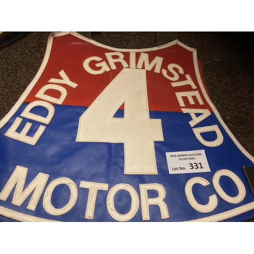 331 - Speedway : Arena essex - Grimstead Motor Junior Hammers - race jacket 1980s No 4 - fine item