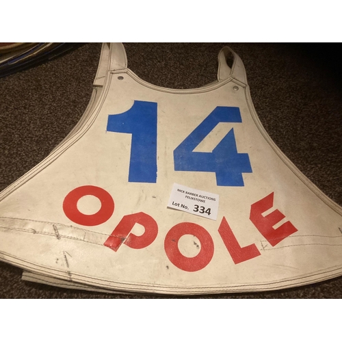 334 - Speedway : Kolejarz Opole Poland 1980s/90s race jacket - original No. 14 - good cond