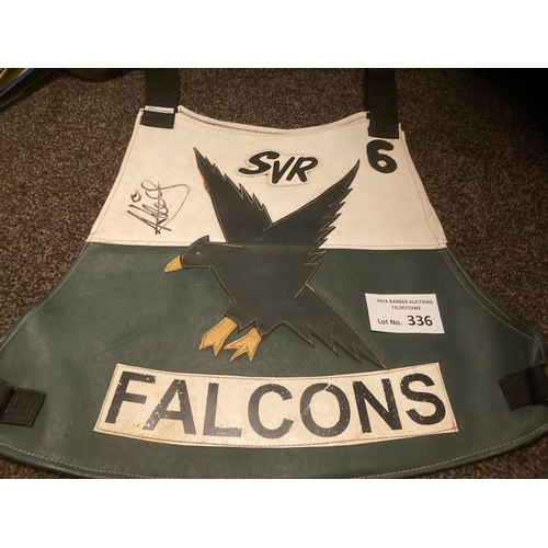 336 - Speedway : Exeter Falcons SVR race jacket 1990s signed - Mike Coles - No 6 - fine cond