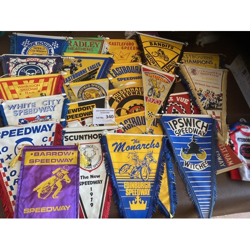 340 - Speedway : Super collectionof pennants, many clubs late 1960s onwards inc Halifax, Weymouth, Coventr... 