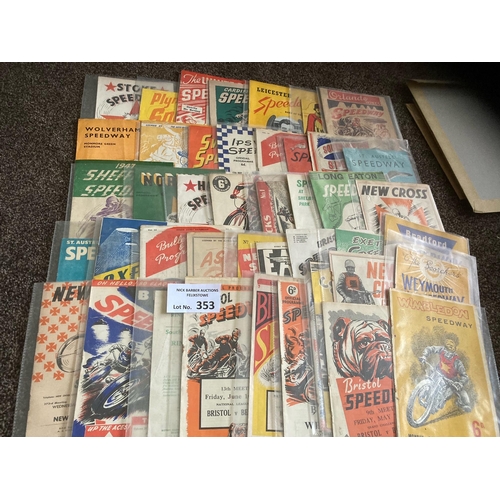 353 - Speedway : Club programmes - good variety 1940s/50s inc Plymouth, wolves, Cardiff, St Austell - nice... 