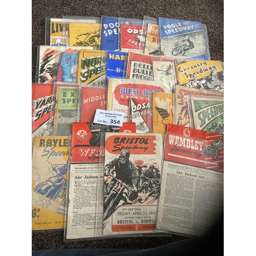 354 - Speedway : Club programme collection 1940s/50s collectable inc Liverpool, Cradley, Middlesborough et... 