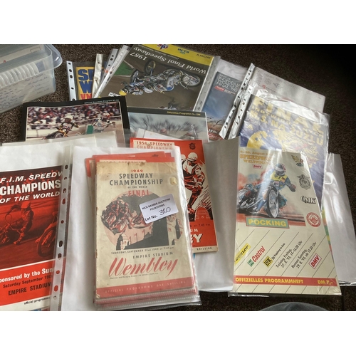 360 - Speedway : Box of Speedway World final programmes from 1950 onwards to 1994 the set is incomplete no... 