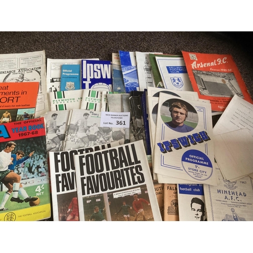 361 - Football : Nice & varied collection of programmes & memorabilia includes 1960s programme - some non-... 