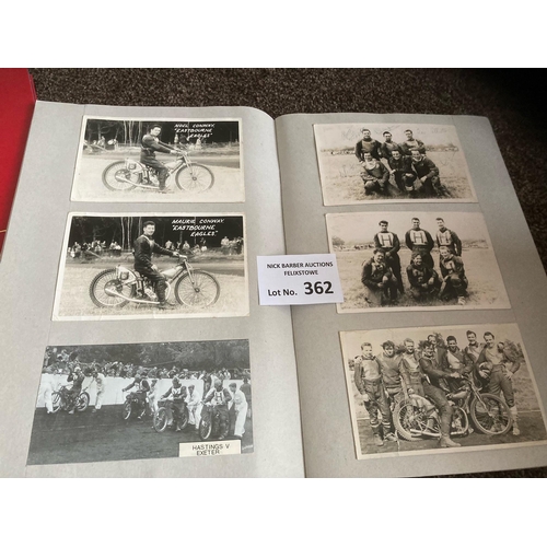 362 - Speedway : A wonderful collection of Eastbourne speedway photographs in an album late 1940s onwards ... 