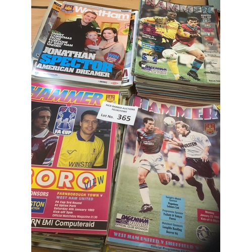 365 - Football : West Ham home programmes 1990 onwards x 79