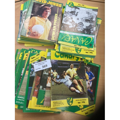 369 - Football : Norwich City programmes 1980s x 132 - all good cond