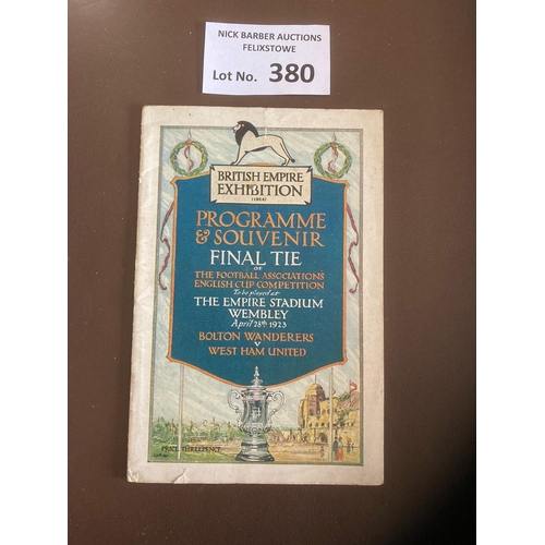 380 - Football : FA Cup Final - Bolton v West Ham 28/04/1923 original issue programme - good condition - t... 