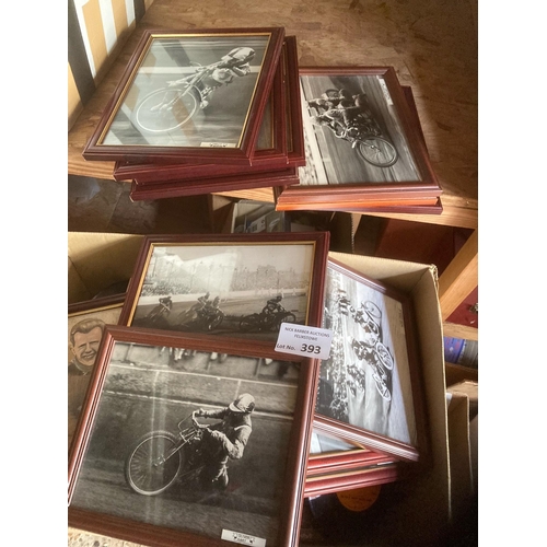 393 - Speedway : Large box of framed photographs various sizes - nice mixed lot